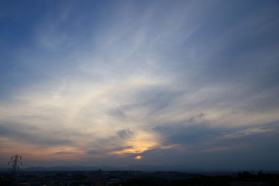 View of cityscape at sunset