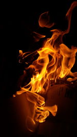 Close-up of fire at night