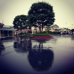 Reflection of buildings in water