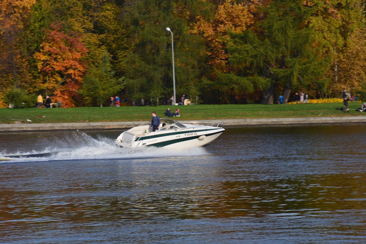 NAUTICAL VESSEL ON WATER IN FOREST