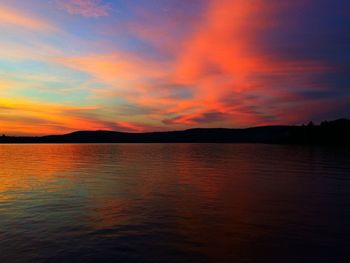 Scenic view of sunset over sea