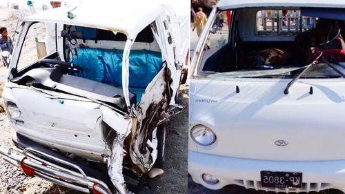 Close-up of abandoned car