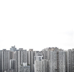 View of buildings against clear sky