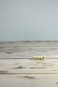 Close-up of coins on table