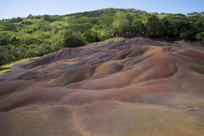 Seven colored earth chamarel mauritius. is a volcanic geological phenomenon