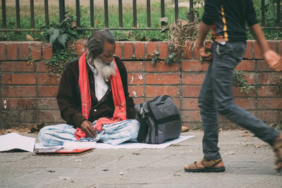 Senior man on street