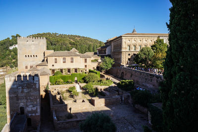 High angle view of alhambra fort