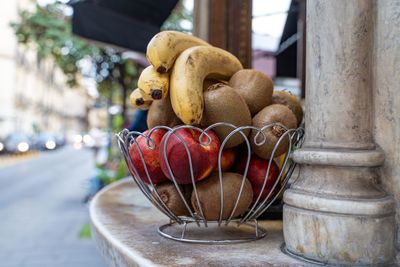 Close-up of bananas on table