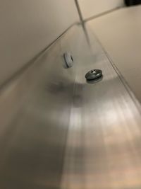 High angle view of water falling on wall