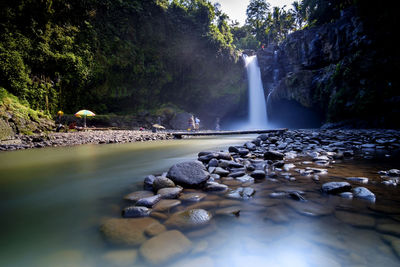 Scenic view of waterfall