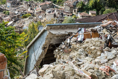 High angle view of abandoned building