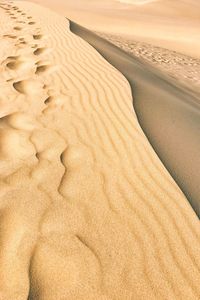 High angle view of sand dune