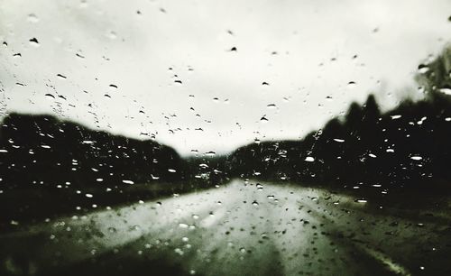 Close-up of water drops on glass