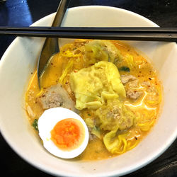 Close-up of meal served in plate