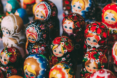 Close-up of toys for sale in market