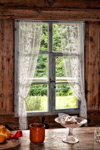 Glass of table at home