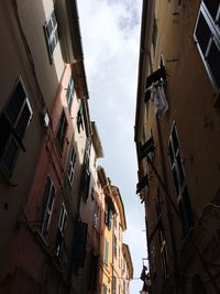 Low angle view of residential buildings against sky