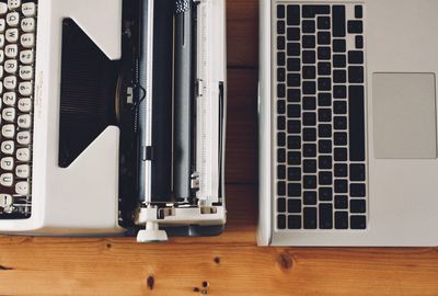 Close-up of laptop on table