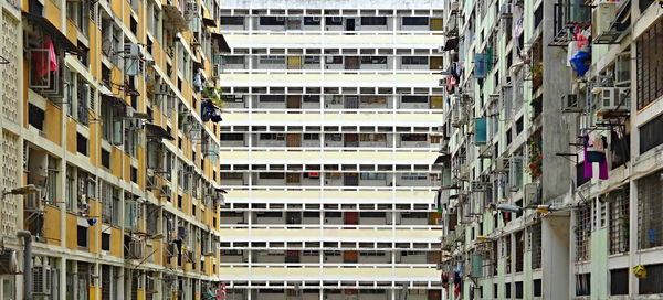 Low angle view of buildings in city