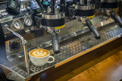 High angle view of coffee cups