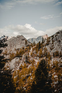 Scenic view of rocky mountains against sky