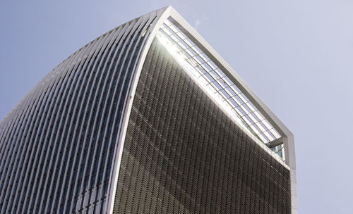 Low angle view of modern building against sky