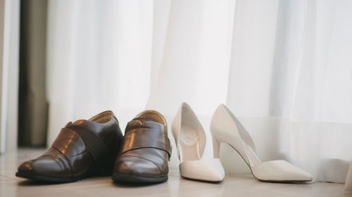 Close-up of shoes at home