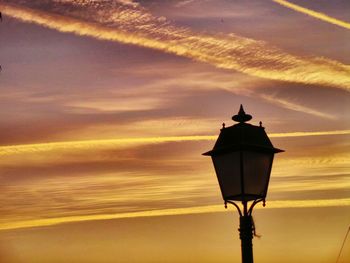 Low angle view of sky at sunset