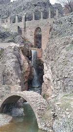 High angle view of old ruins