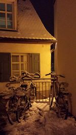 Bicycle parked outside house