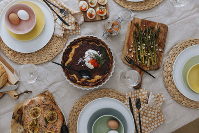 Table set for easter meal