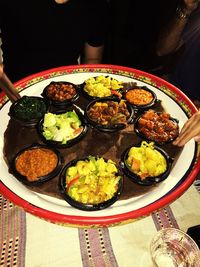 Close-up of served food in plate