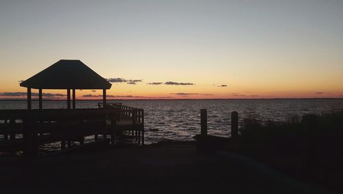 Scenic view of sea at sunset