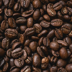 Full frame shot of roasted coffee beans