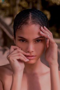 Close-up portrait of young woman