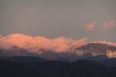 Factory against sky during sunset