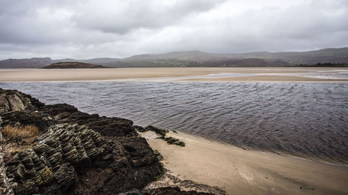 Scenic view of beach against sky