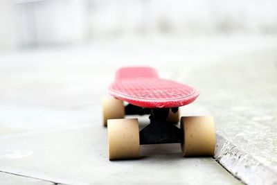 Close-up of skateboard