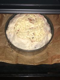 High angle view of ice cream in bowl