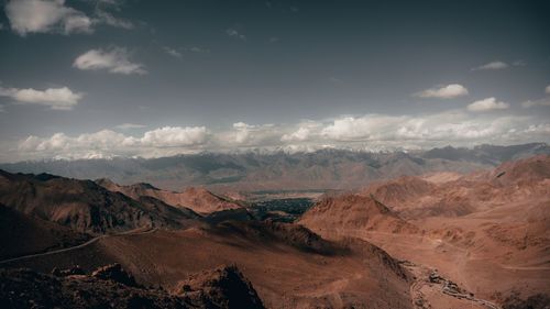 Aerial view of dramatic landscape