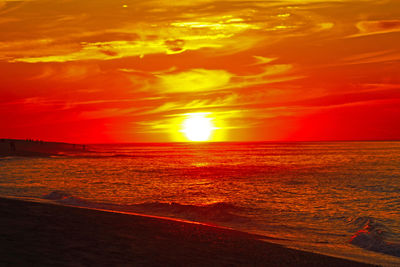 Scenic view of sunset over sea