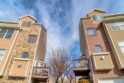 Low angle view of buildings against sky