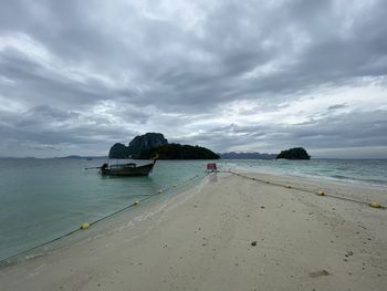 Scenic view of beach against sky