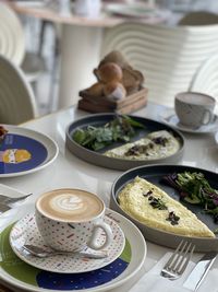 High angle view of food on table