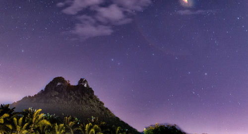 Low angle view of star field against sky at night