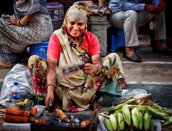 Friends for sale at market stall