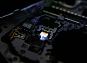 High angle view of computer keyboard
