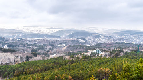 Scenic view of townscape against sky