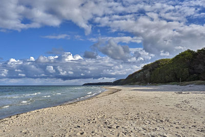 Scenic view of beach against sky