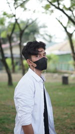 Mask man coronavirus,clothes black and white fashion